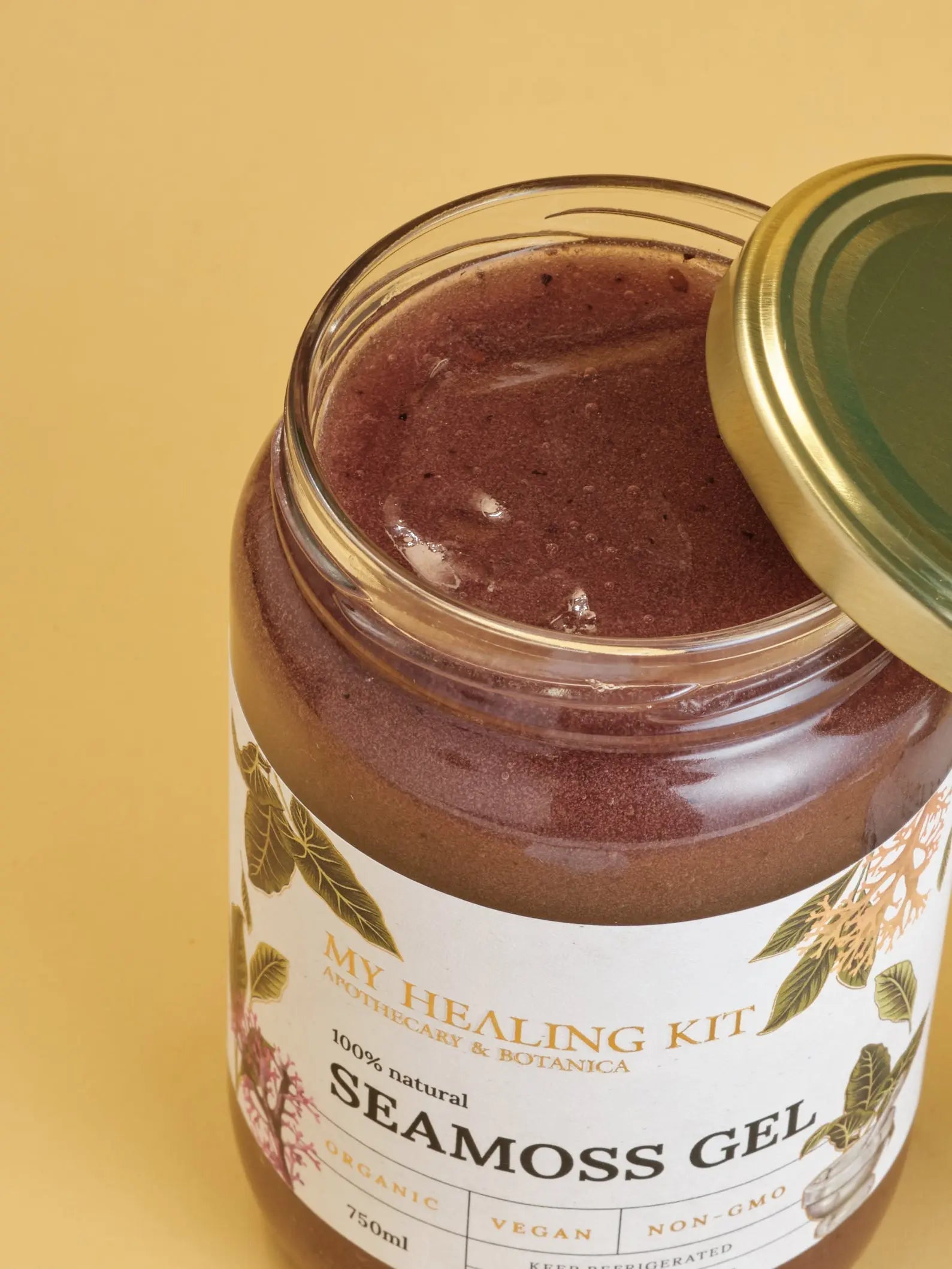Elderberry supplement in open jar to support the immune system.